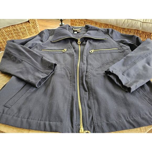 Dana Buckman Women's Lightweight Navy Jacket Size Medium Nautical / Beach - Picture 7 of 11